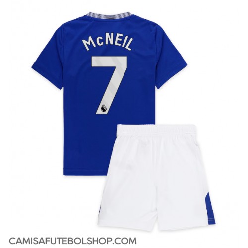 Camisa de time de futebol Everton Dwight McNeil #7 Replicas 1º Equipamento Infantil 2024-25 Manga Curta (+ Calças curtas)